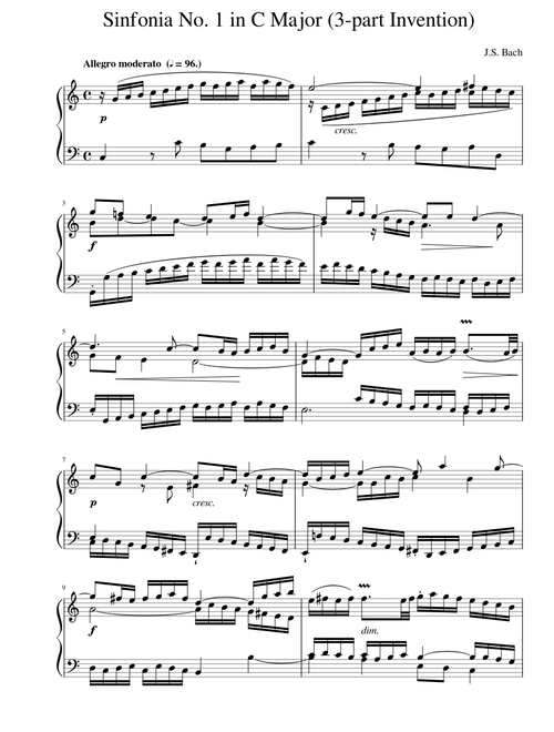 3-part Inventions (Sinfonias) J. S. Bach sheet music by
