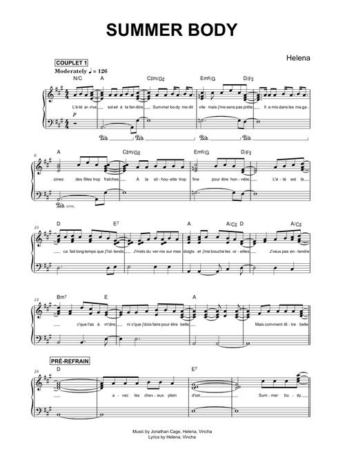 Summer Body - Helena (Piano)