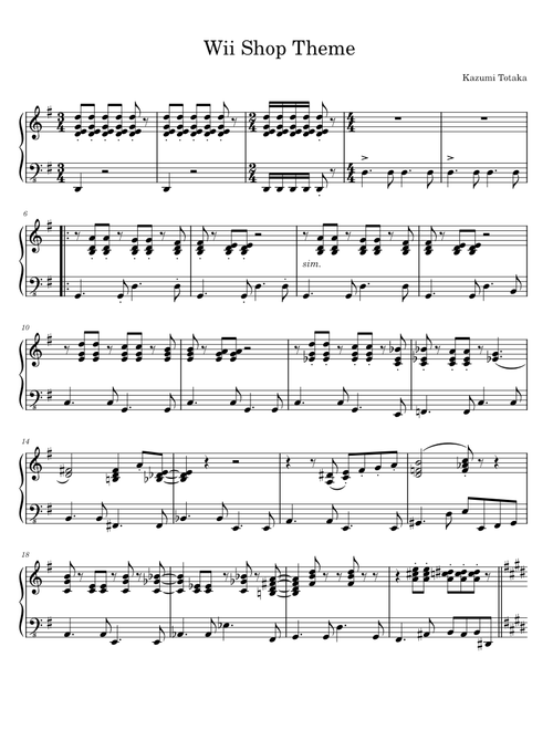 Wii Shop Theme (Piano Solo)