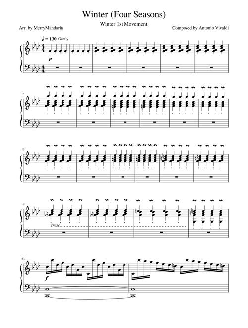 Winter 1st Movement, Allegro Non Molto (The Four Seasons) – Antonio Vivaldi