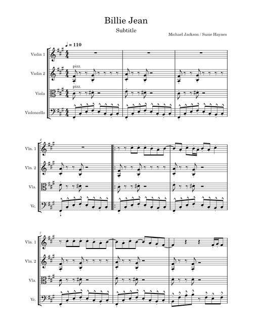 Billie Jean - Michael Jackson Arr S Haynes