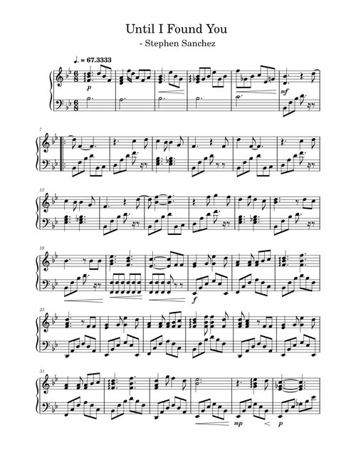 Until I Found You – Stephen Sanchez (Piano)