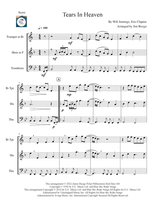 Tears In Heaven (Arr. Jim Bicigo) - Eric Clapton (Brass Ensemble)