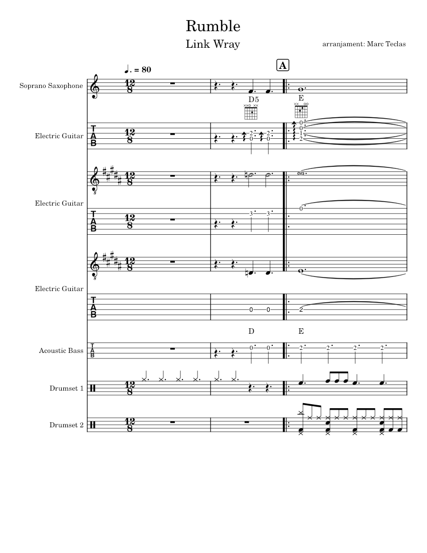Rumble - Avenç Sheet music for Piano, Flute, Guitar, Bass guitar & more ...