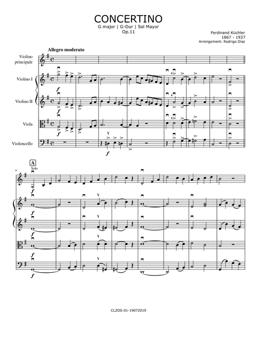 Concertino Op.11 (Arr. Rodrigo Díaz) - Ferdinand Küchler (String Ensemble)