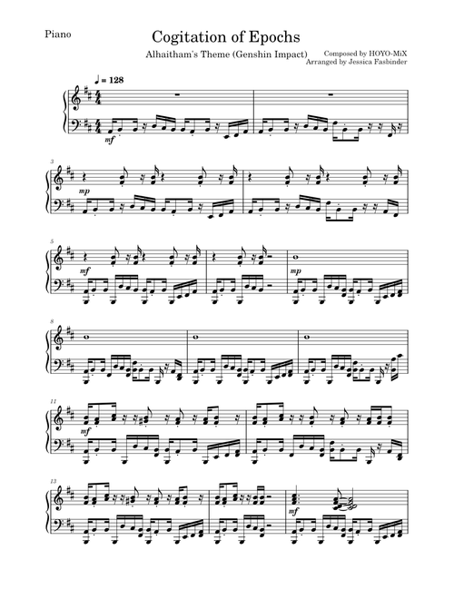 Cogitation of Epochs (Alhaitham's Theme) Piano Arrangement