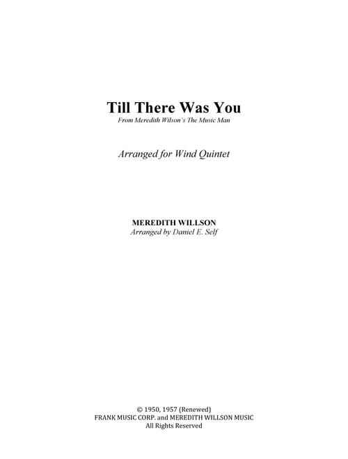 Till There Was You (Arr. Daniel E. Self) - The Beatles (Woodwind Ensemble)