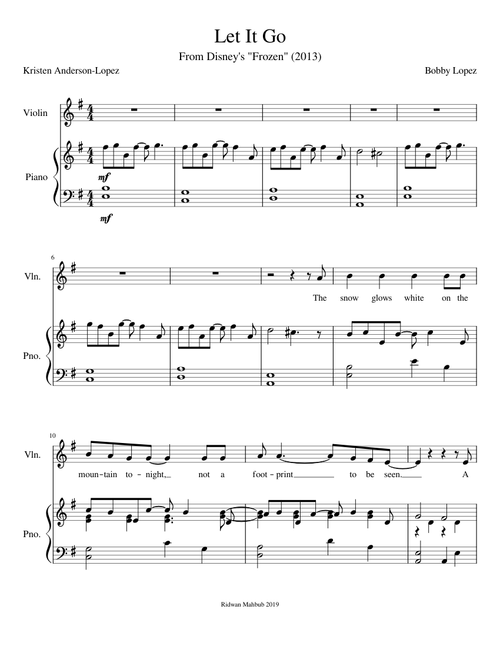 Let It Go – Kristen Anderson-Lopez & Robert Lopez