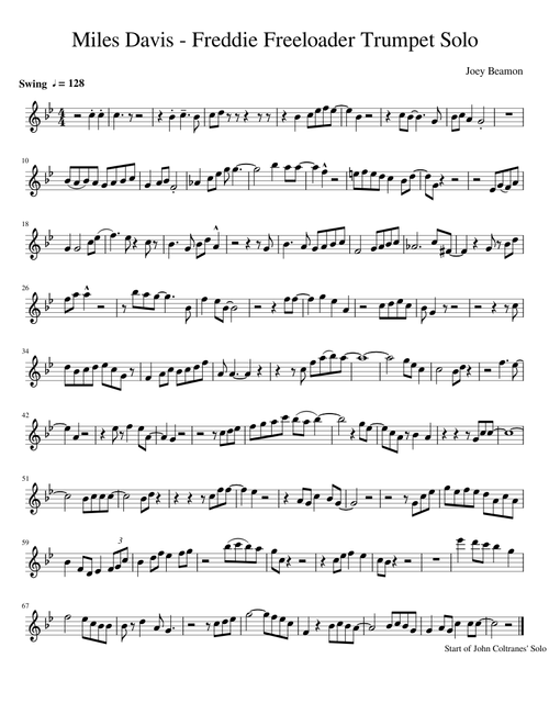 Miles Davis - Freddie Freeloader Trumpet Solo