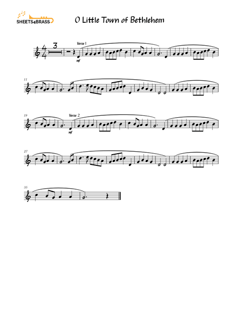 O little town of bethlehem – Misc Christmas - Trumpet Play Along