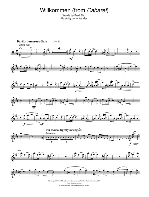 Willkommen (from Cabaret) - Kander & Ebb (Tenor Sax Solo)