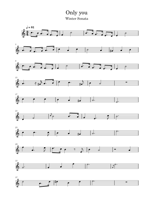 Only You - Winter Sonata (Violin Solo)