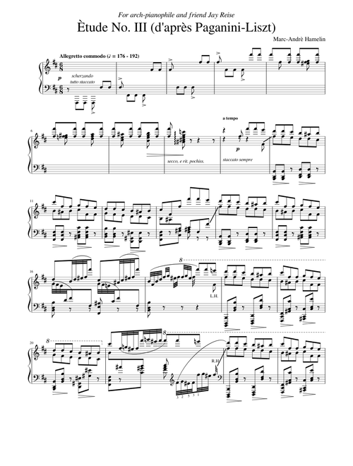 12 Ètudes in all the minor keys, No.3 in B minor 'after Paganini-Liszt'- M. A. Hamelin