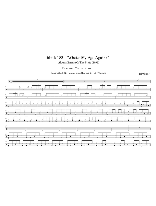 blink-182 - "What's My Age Again?" (Drum Score)