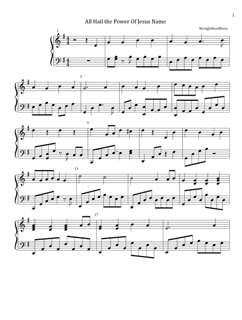 All Hail The Power Of Jesus Name (Arr. Lea McShan) - Unknown (Piano Solo)
