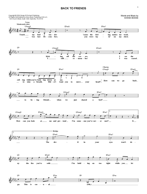 Back To Friends - sombr (Lead Sheet - Fake Book)