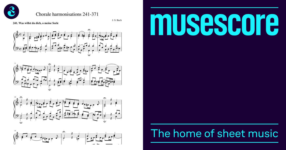 Bach's chorale harmonisations 241-371 (Breitkopf numbering, no
