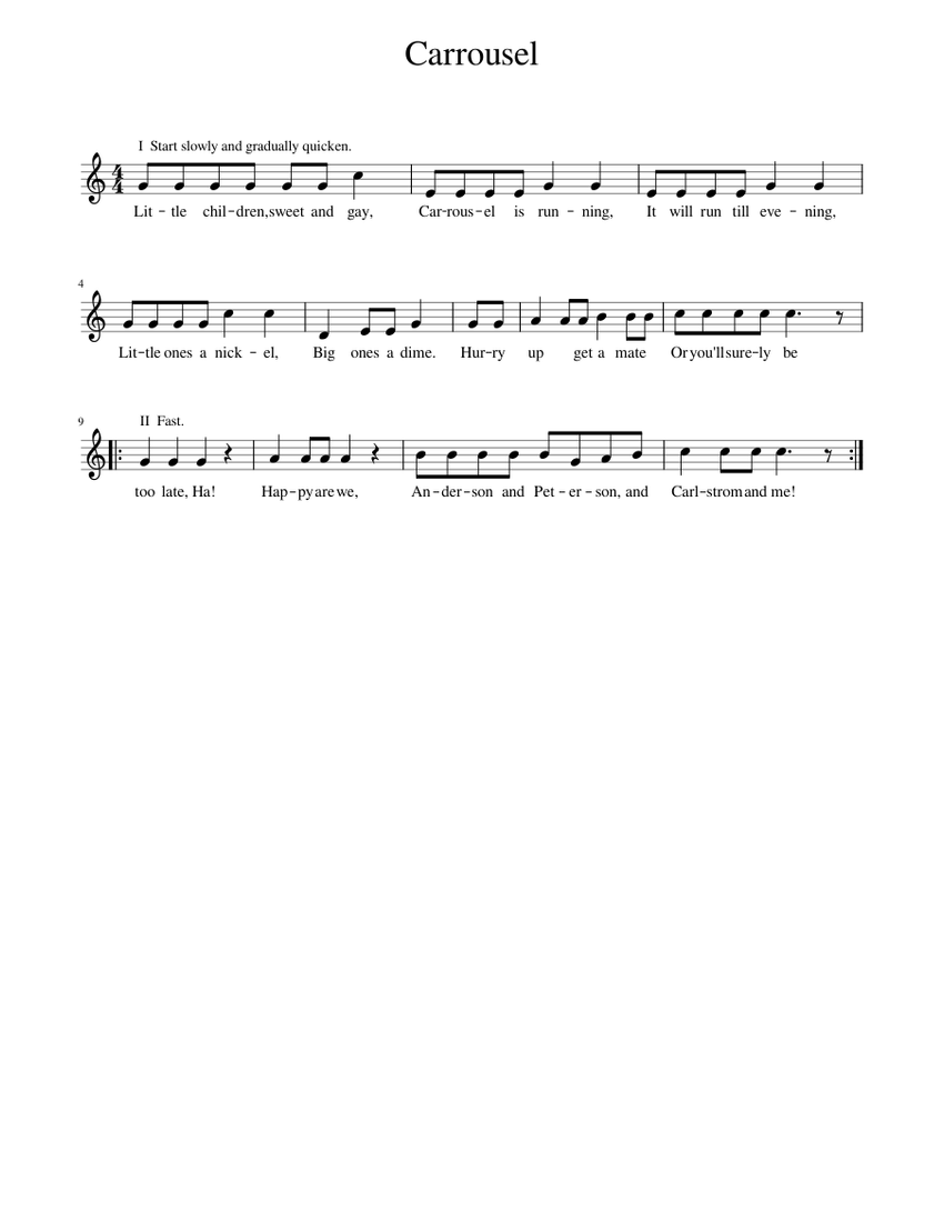 Carrousel Sheet Music for Piano (Solo) easy | MuseScore.com
