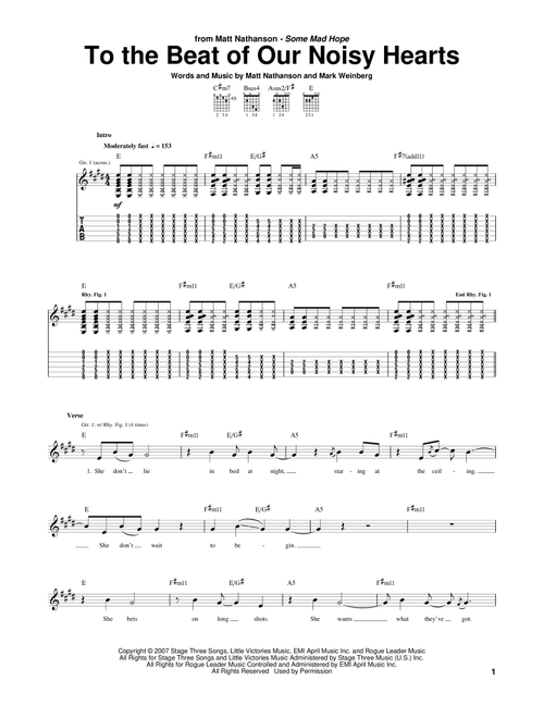 To The Beat Of Our Noisy Hearts - Matt Nathanson (Guitar Tab)