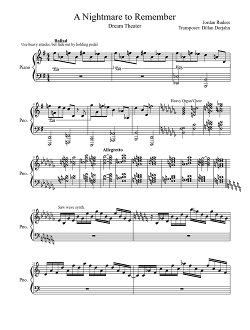 A Nightmare to Remember - Dream Theater (Not finished)