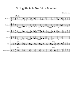 String Sinfonia No. 10 in B minor Sheet Music for Contrabass