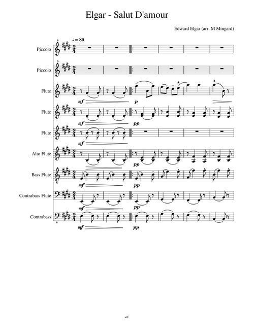 Elgar - Salut D'amour Flute Choir