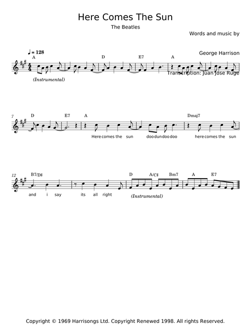 Here comes the sun - The Beatles