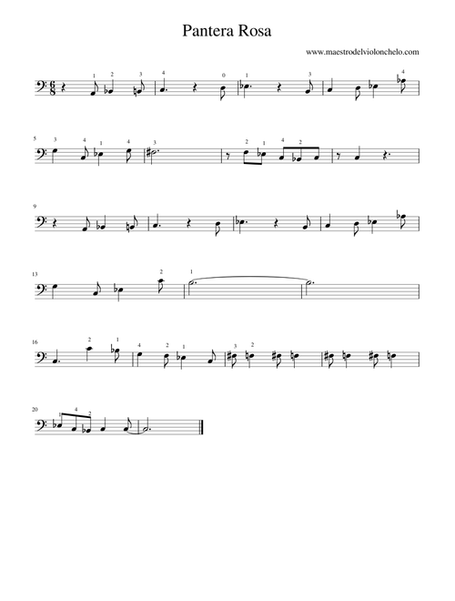 Pantera Rosa. Pink Panther. Violoncello
