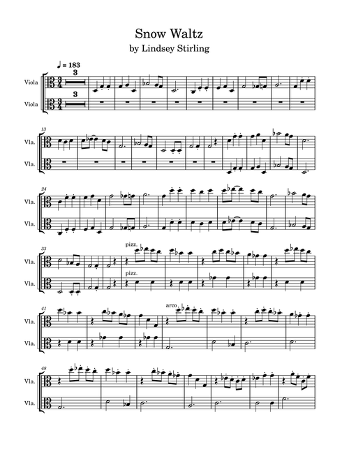 Snow Waltz (Arr. Anya Alston) - Lindsey Stirling (Viola Duet)