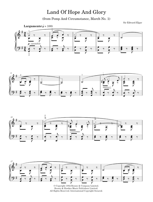 Pomp and Circumstance March No.1 in D major, Opus 39 (Land of Hope and Glory) - Edward Elgar (Piano Solo)