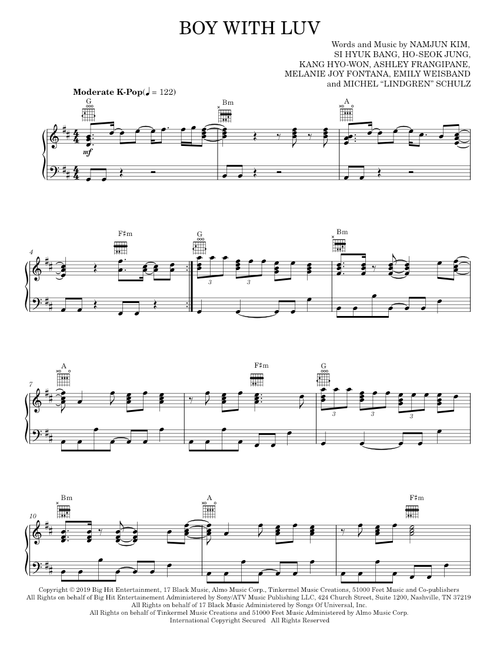 Boy With Luv - BTS (Piano Solo)