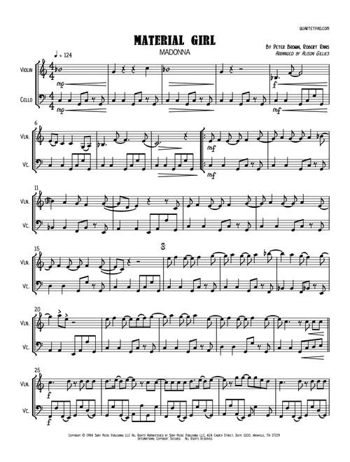Material Girl (Arr. Alison Gillies) - Madonna (Instrumental Duet)