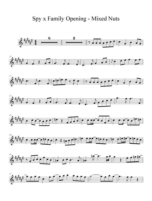 Spy X Family Opening Mixed Nuts Violin (Violin Solo)