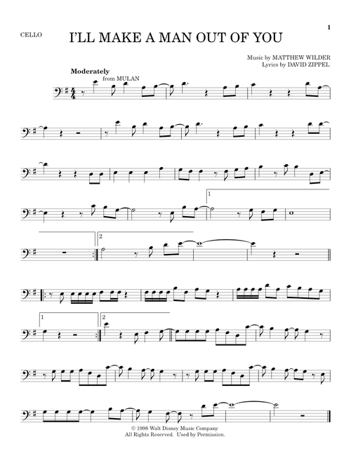 I'll Make A Man Out Of You (from Mulan) - David Zippel (Cello Solo)