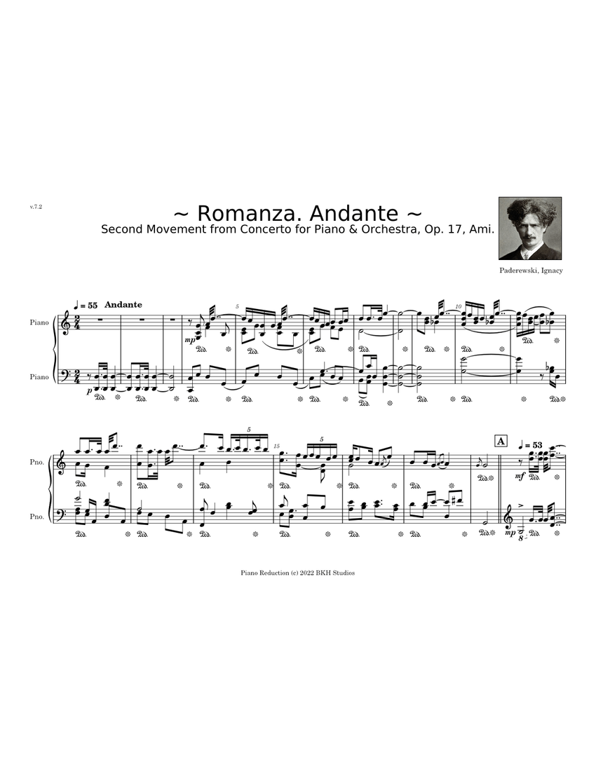 Concerto for Piano and Orchestra, Op 17, Ami, 2nd mvnt, Romanza