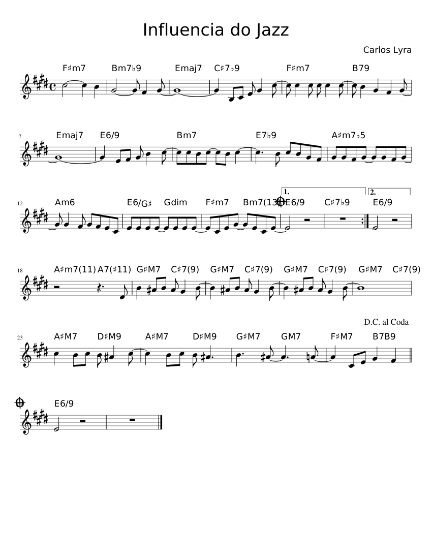 Torneado Definitivo Sonrisa Influencia do Jazz Sheet music for Clarinet in b-flat (Solo) | Musescore.com