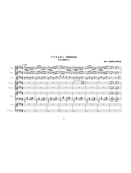 [Orchestra] インフェルノ「Inferno」(炎炎ノ消防隊 OP 1) - Mrs. GREEN APPLE