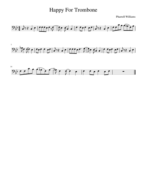 Happy For Trombone By Pharrell Williams
