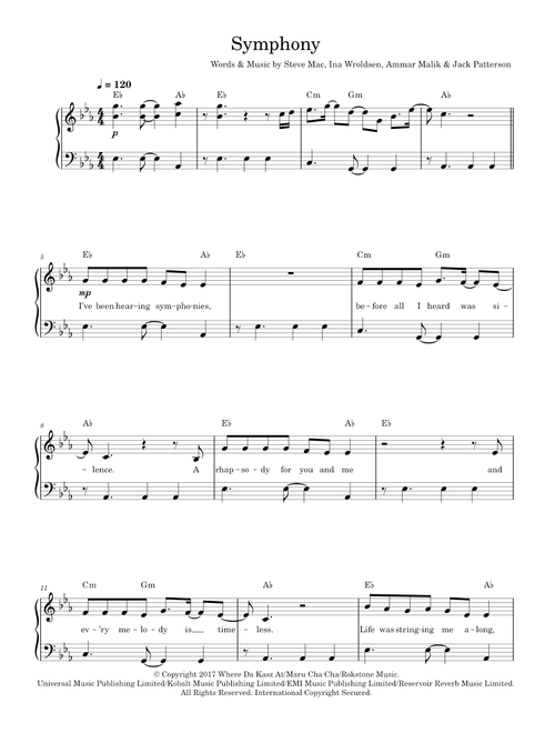 Symphony (featuring Louisa Johnson) - Clean Bandit, Louisa Johnson (Easy Piano)