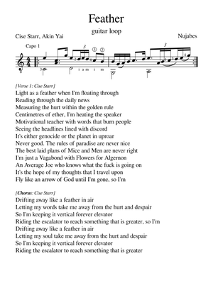 feather Sheet Music for Piano (Solo) easy | MuseScore.com