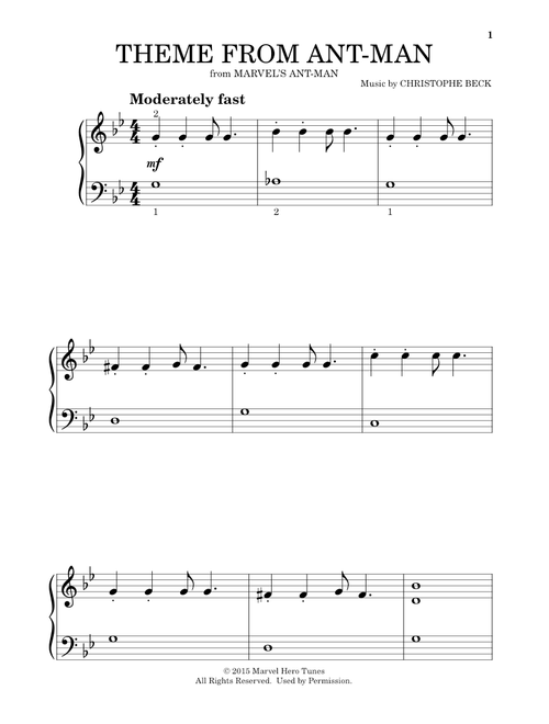 Theme From Ant-Man - Christophe Beck (Beginning Piano Solo)