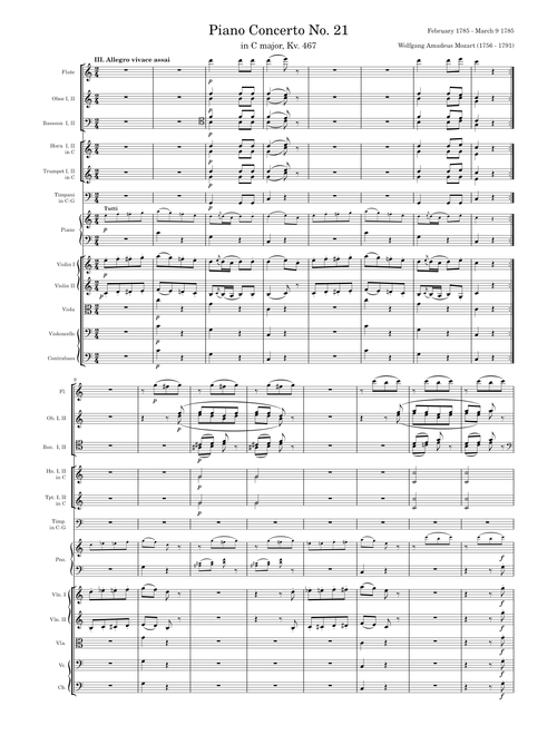 Piano Concerto No.21 in C major, K. 467 – III. Allegro