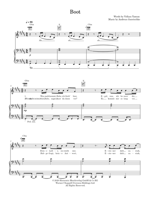 Boot - Apache 207 (Piano-Voice-Guitar)