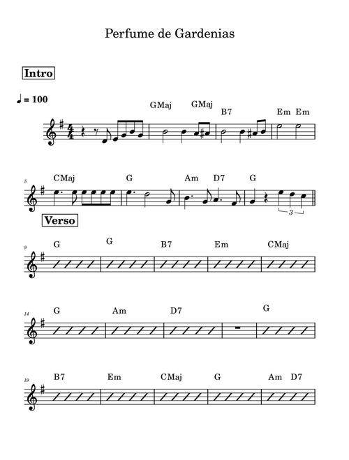 Perfume De Gardenia (Arr. Mario Montaño) - Rafael Hernandez (Lead Sheet - Fake Book)