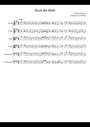 Deck the halls with boughs of holly Sheet Music for Viola (Solo ...