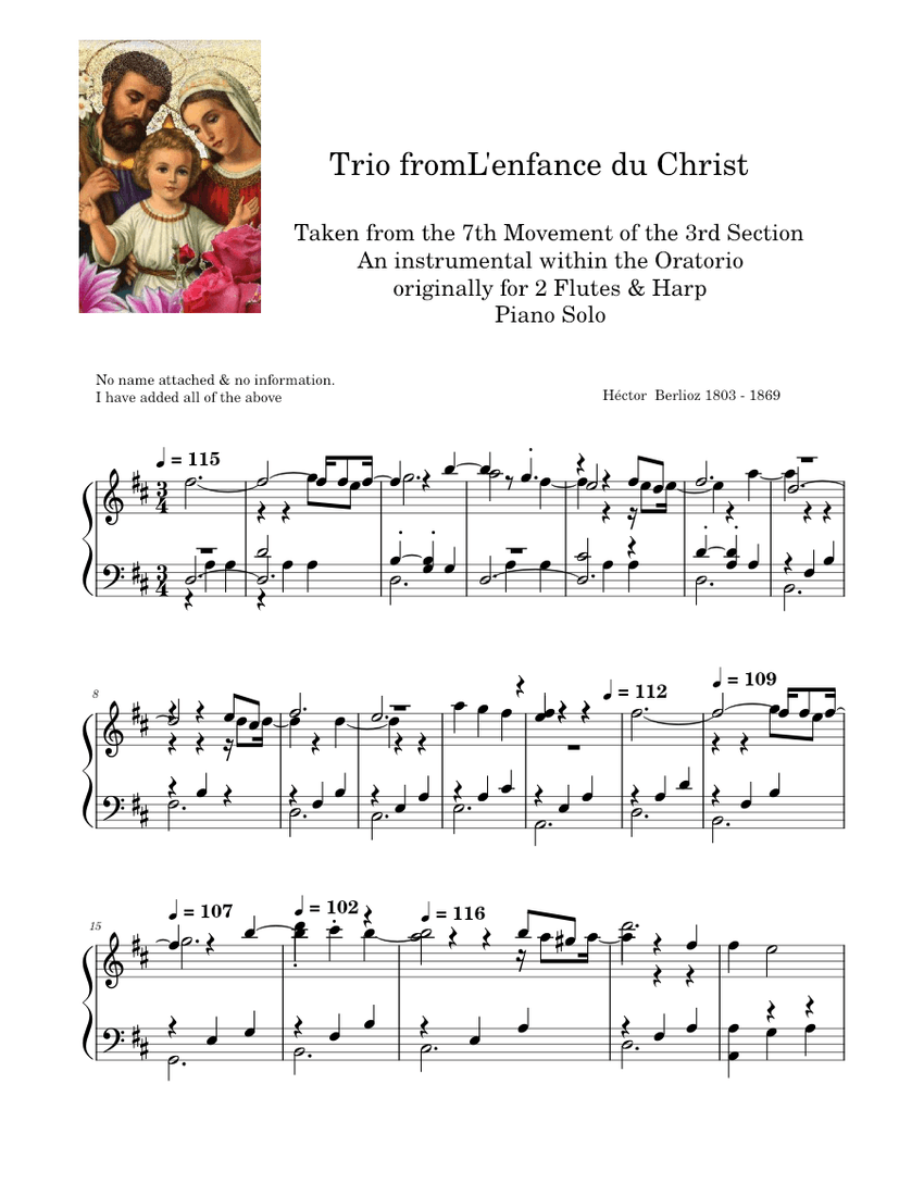 人気TOP Berlioz-L' Enfance du Christ-TRIO-Piano Sheet music for オーケストラスコア