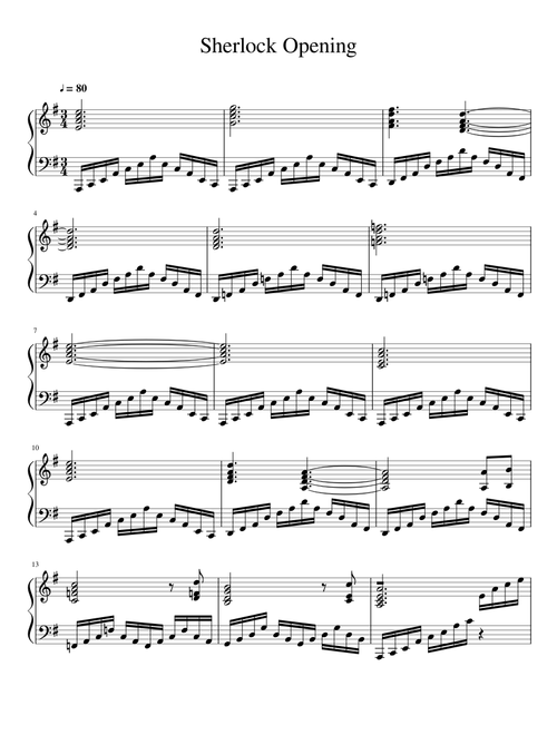 Sherlock Opening Theme Piano