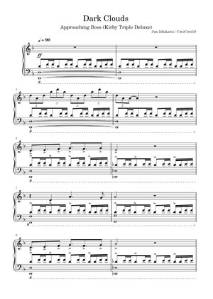 Dark Clouds – Kirby Triple Deluxe Sheet Music for Piano (Solo