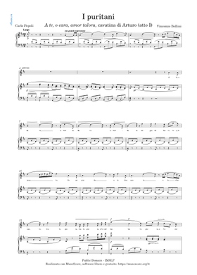 Free I Puritani by Vincenzo Bellini sheet music | Download PDF or