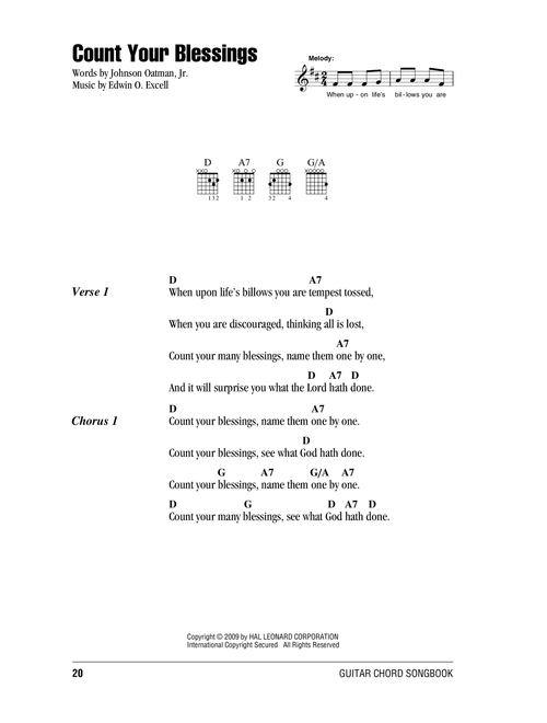 Count Your Blessings - Edwin O Excell (Guitar Chords-Lyrics)